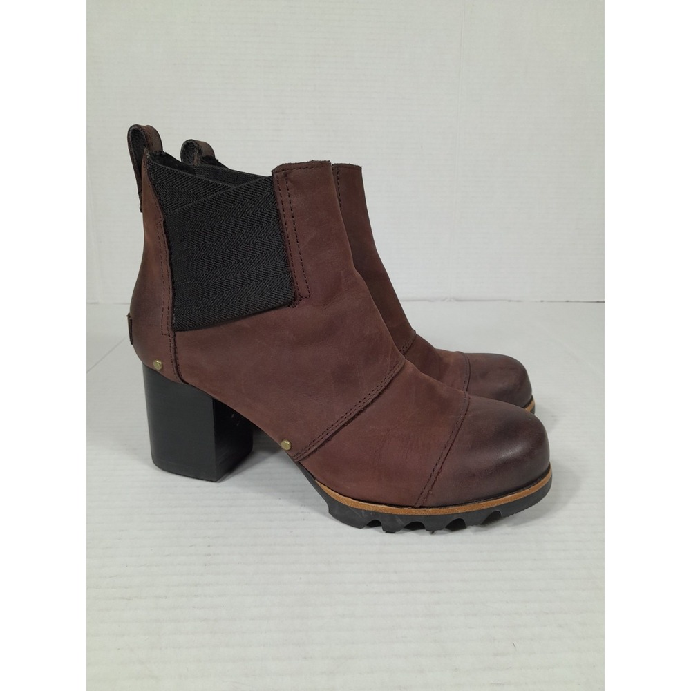 Sorel Brown Ankle Boots with Black Heel
